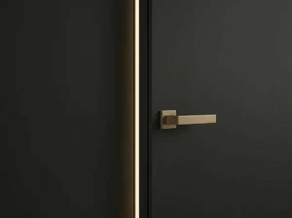 Puerta interior y manija de latón